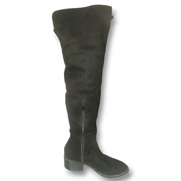 EXPRESS Over The Knee Faux Suede Boots - Black | Size 7 - Picture 8 of 16